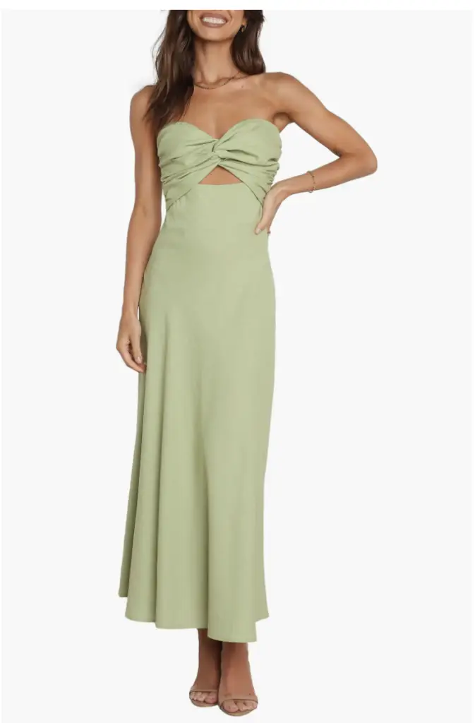 Green maxi dress